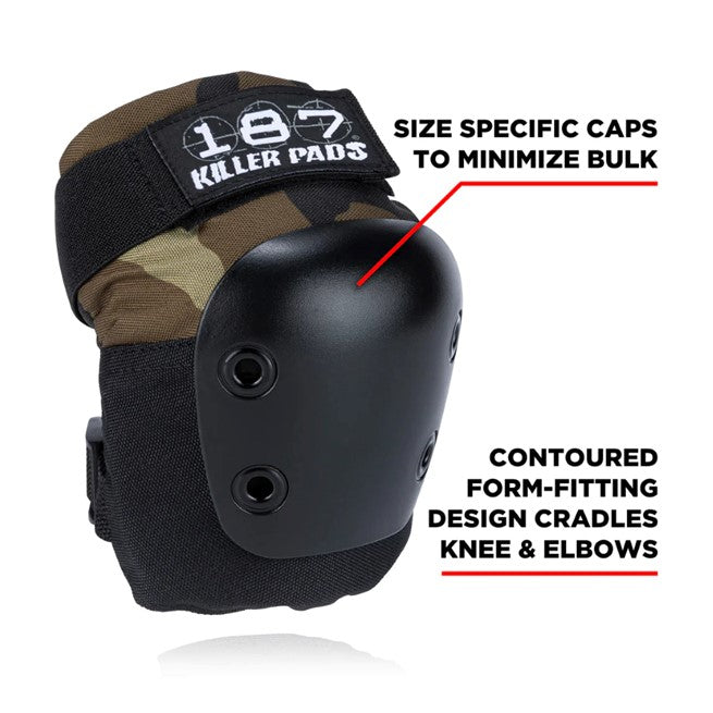 187 camo knee pads with black caps