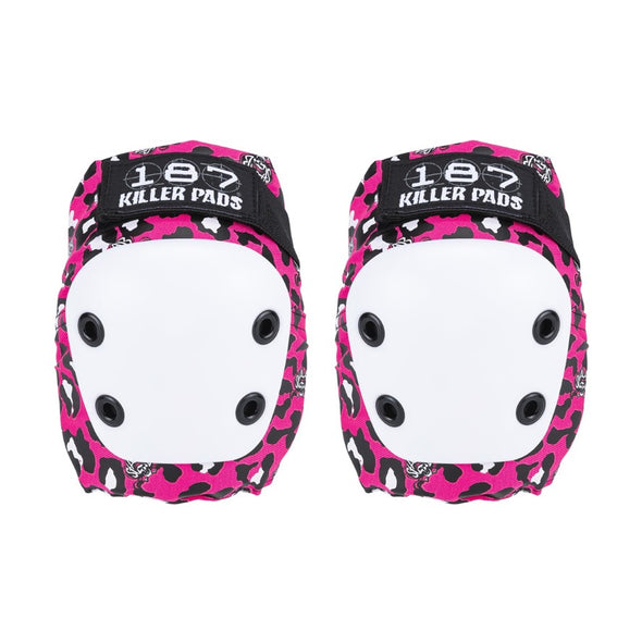 junior kids pink leopard print knee pads