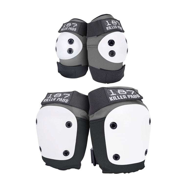 187 Killer Knee & Elbow Pad Combo Pack Grey - Lucky Skates