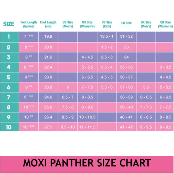 moxi leopard panther rollerskate size chart 