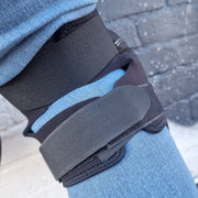 back view of person wearing 187 pro knee pads black