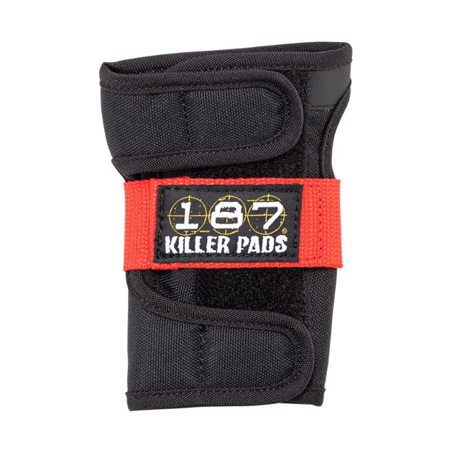 187 black wrist guard wih red strap