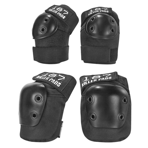 black 187 killer padding set, knee pads and elbow pads