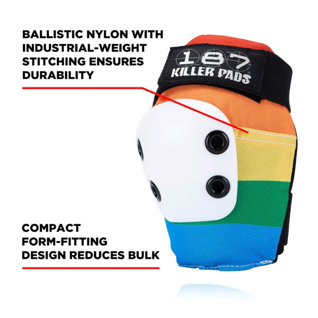 187 Killer Slim Rainbow Elbow Pads - Lucky Skates