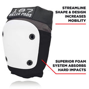 187 black and grey knee pads with white caps