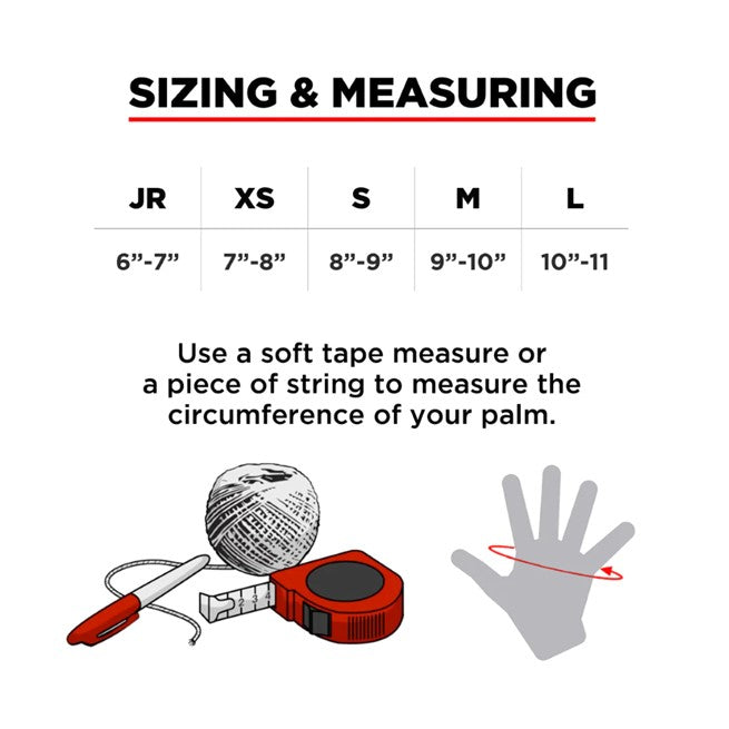 size chart for 187 wristguards