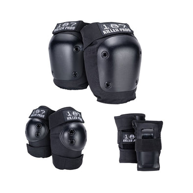 187 killer pads knee pads elbow pads and wrist guards black