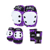 purple leopard print 187 killer padding set, knee pads elbow pads and wrist guards
