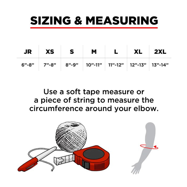 size chart for 187 pro elbow pads