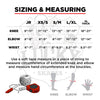 size chart for 187 wrist elbow and knee padding set