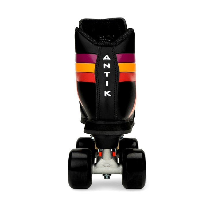 back view of antik skyhawk black with park wheels