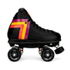 black antik roller skate with red yellow pink arrows and black zen wheels 85a 