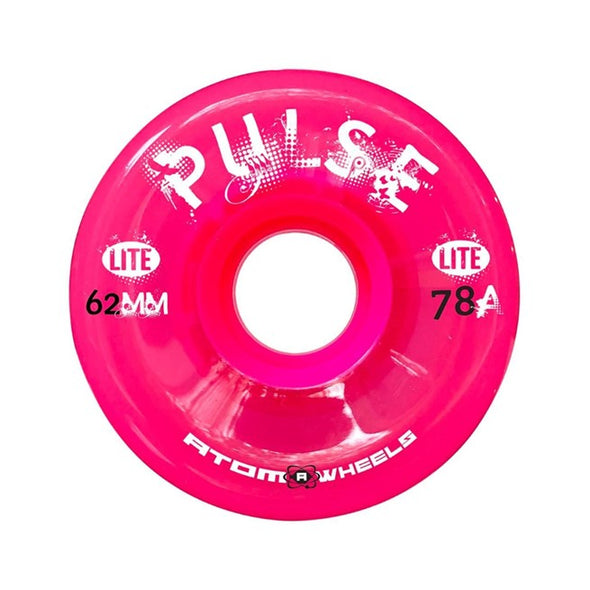 atom pulse lite outdoor pink roller skate wheels 62mm 78a 
