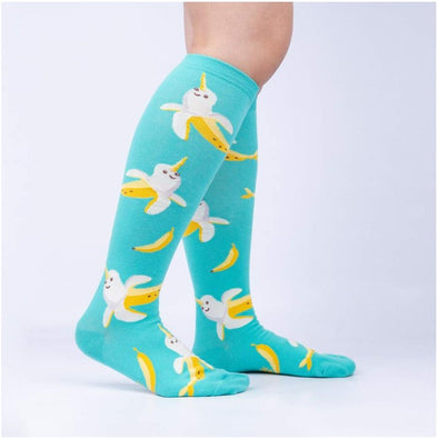 banana unicorn knee high socks 