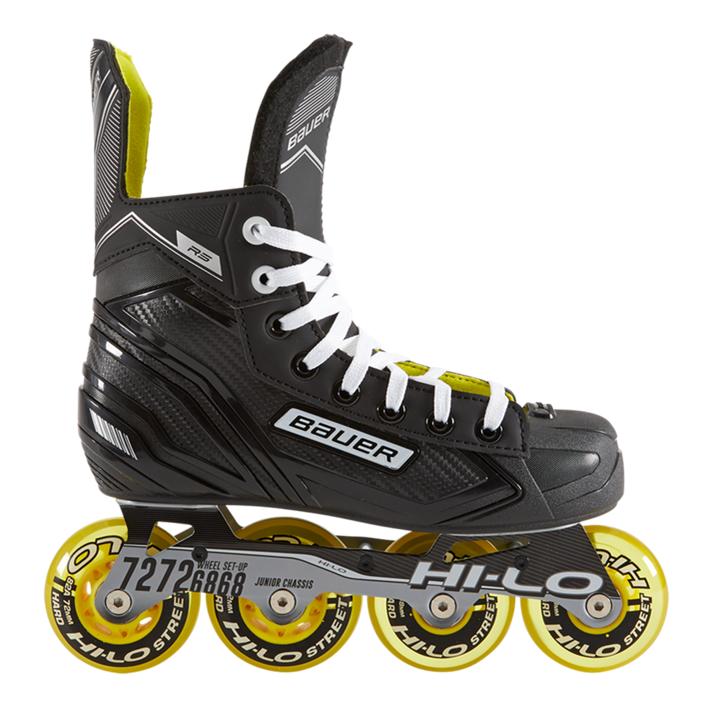 roller hockey kids junior inline hockey skates outdoor 82a wheel hi-lo yellow