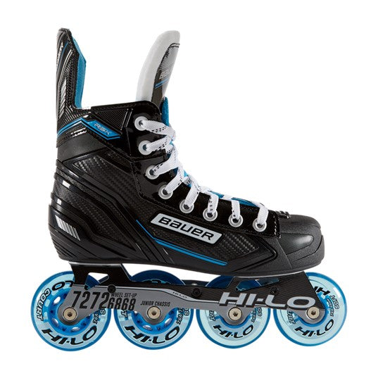 roller hockey kids junior inline hockey skates indoor 76a wheel hi-lo blue 