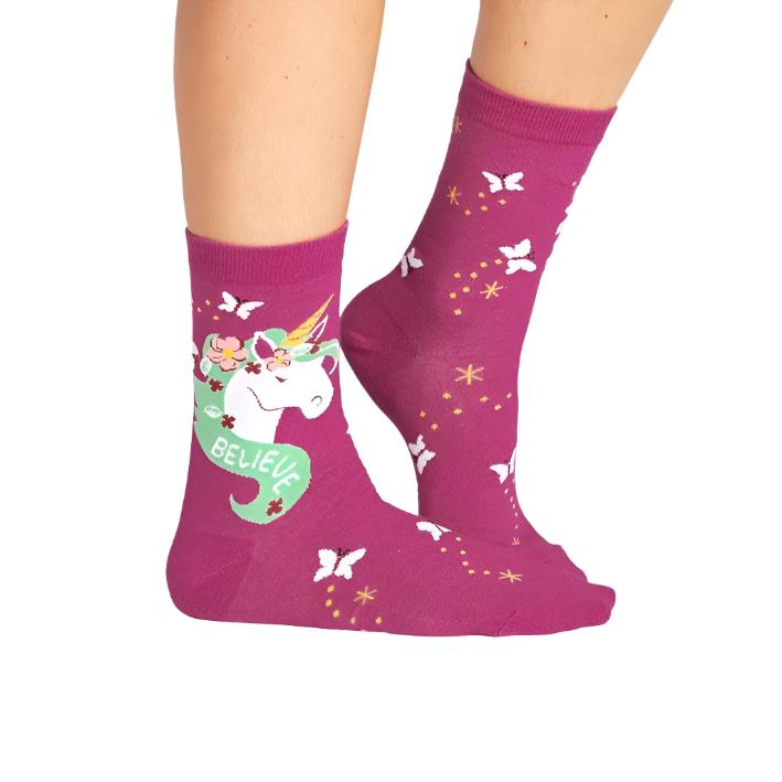 Sock It To Me Believe in Magic Womens Crew Socks - Lucky Skates