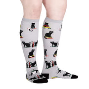 Booked For Meow Knee High Socks - Lucky Skates