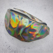 Holographic Shiny 1 Zip Fanny Pack *Last One* Yellow - Lucky Skates