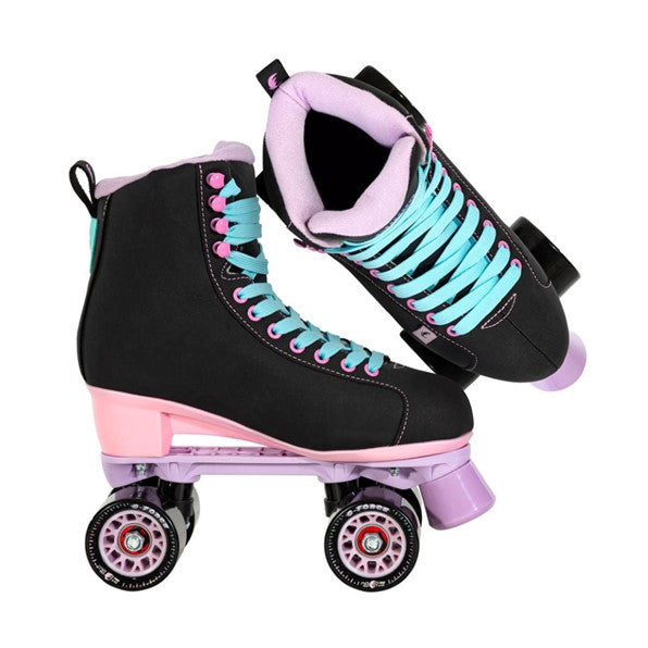 Chaya Melrose Black Pink Lilac Roller Skates - Lucky Skates