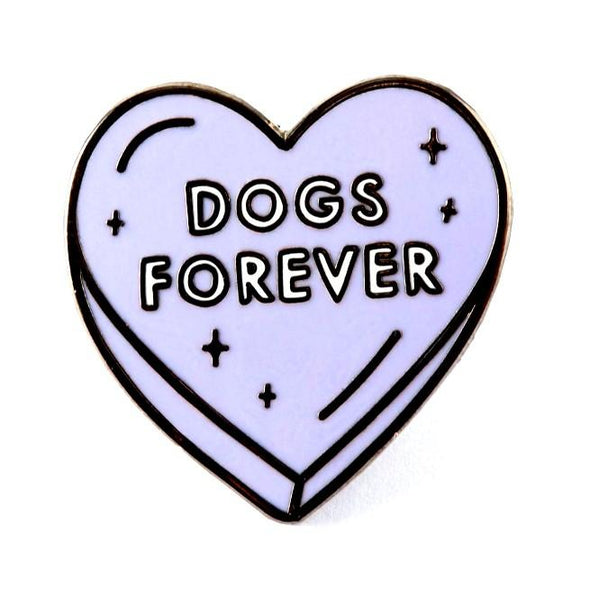purple dog love heart pin 
