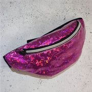 Holographic Shiny 1 Zip Fanny Pack *Last One* Yellow - Lucky Skates