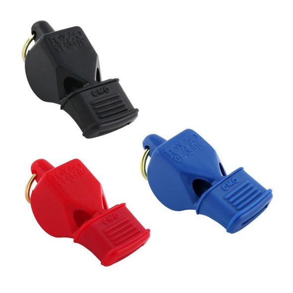 small fox 40 whistles in black red and blue 
