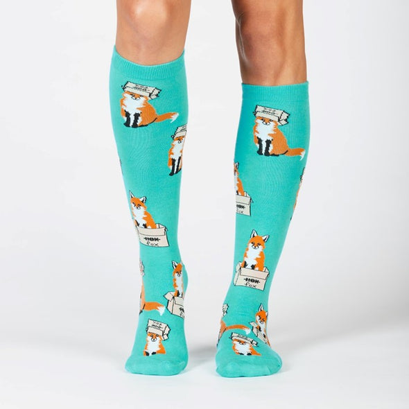Foxes in Boxes Knee High Socks