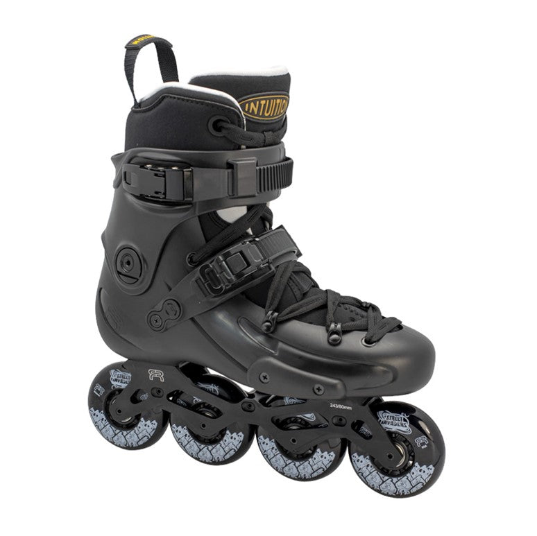 FR FR1 Deluxe Intuition 80 Black/White Inline Skates - Lucky Skates