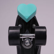 teal green love heart roller skate toe stops