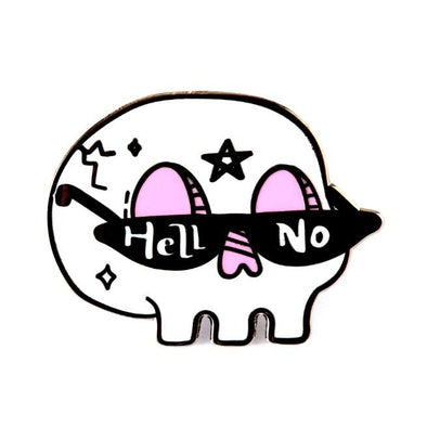 SKULL WEARING SUNGLASSES THAT SAY HELL NO 