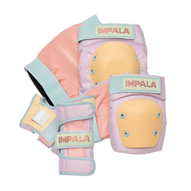 pastel coloured skate padding knee pads elbow pads and wrist guards 