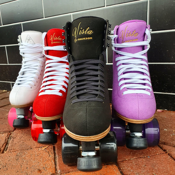 4 pairs of 'Jackson Ultimo' skates, whte, red, black, purple 
