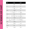 k2 inline skate size chart lucky skates
