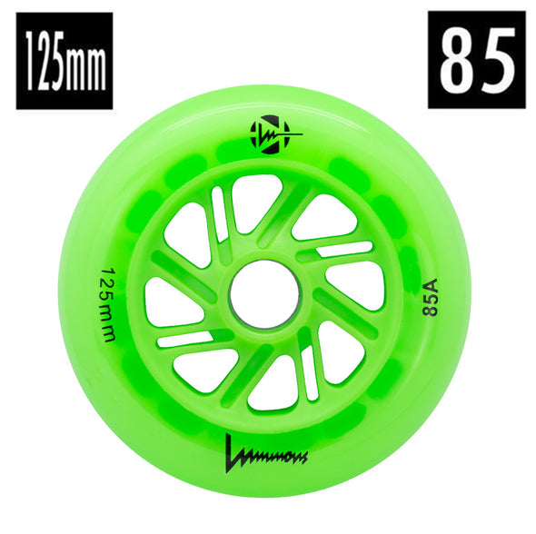 125mm 85a luminious led light up inline wheels lime green 