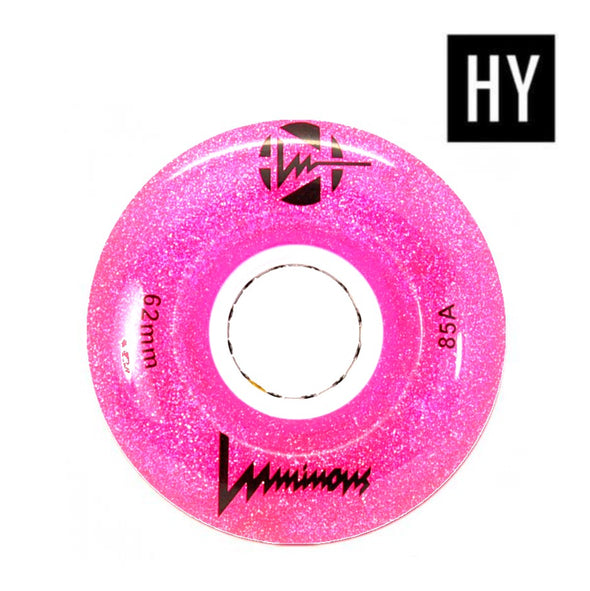 pink glitter led lightup rollerskate wheel 