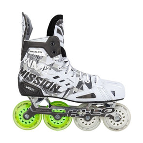 adult inline roller hockey skates white 76mm 80mm wheels 