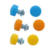 small metric roller skate toe stops blue, orange, yellow 