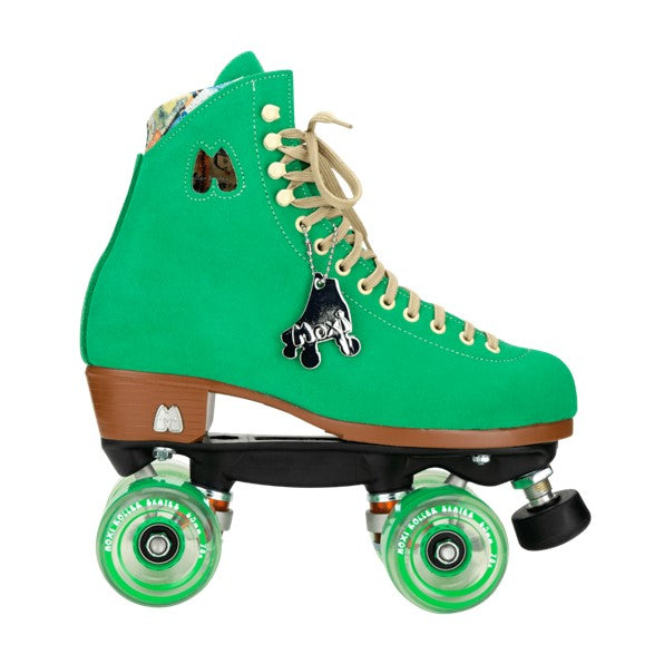 moxi lolly green apple roller skates with green moxi gummy 78a wheels