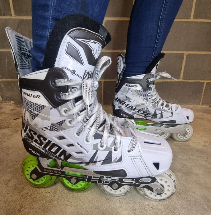 white inline hockey skates 