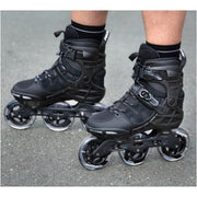 tri inline skate all black trinity frame 