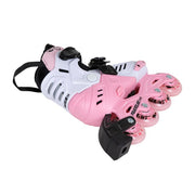 baby pink and white lids adjustable inline skate