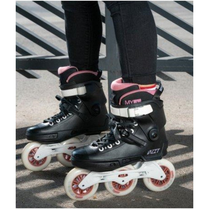 pink black inline tri skates