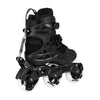 black argon recreation inline tri skates 110mm with automatic syncro brake system