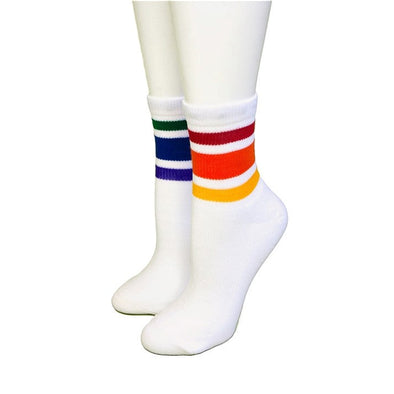 pride rainbow mid calf socks 