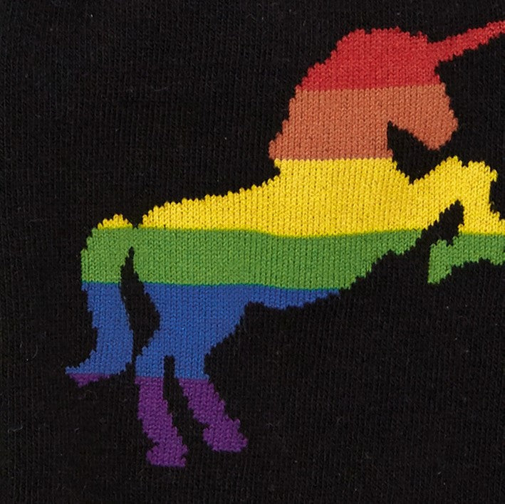 CLOSE UP OF RAINBOW UNICORN PATTERN