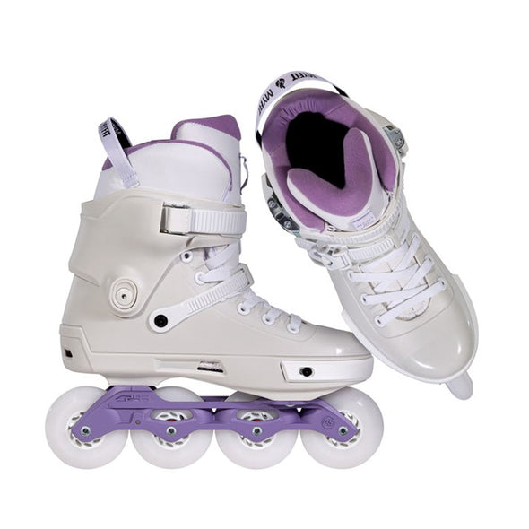 white purple 80mm x 4 inline skates 