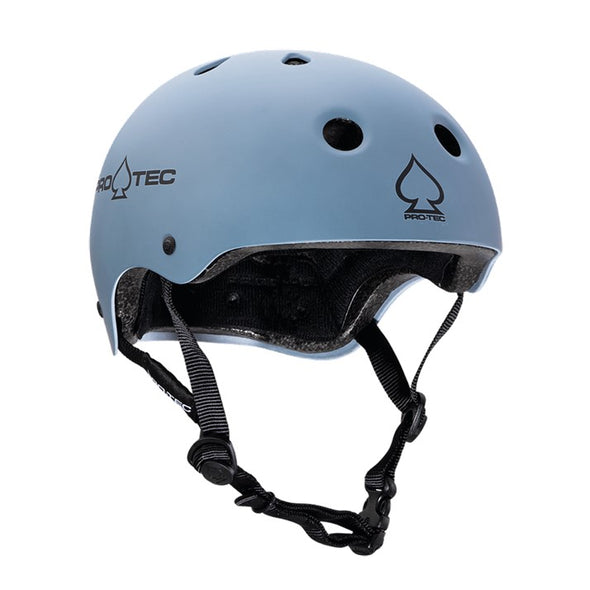 light blue great matt skate helmet with black logos 