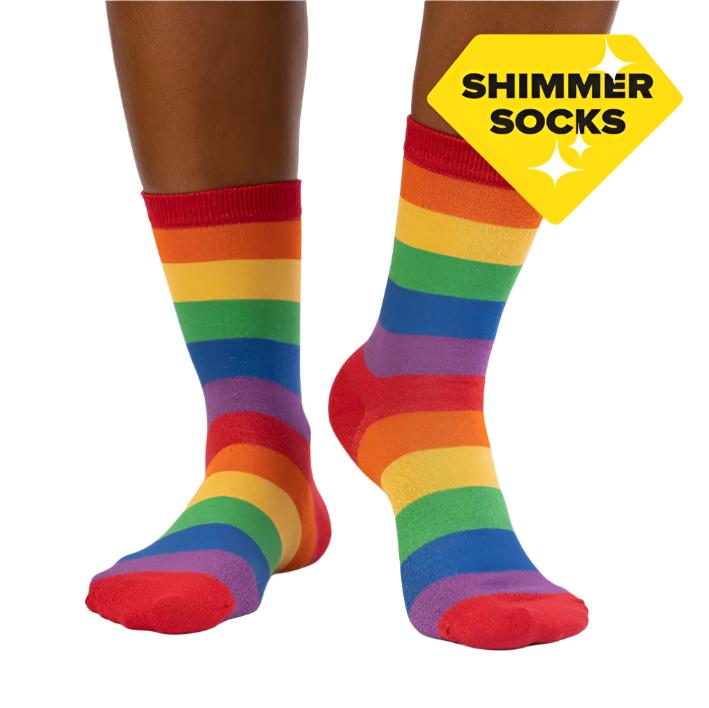 Radiant Rainbow Women's Crew Socks - Lucky Skates