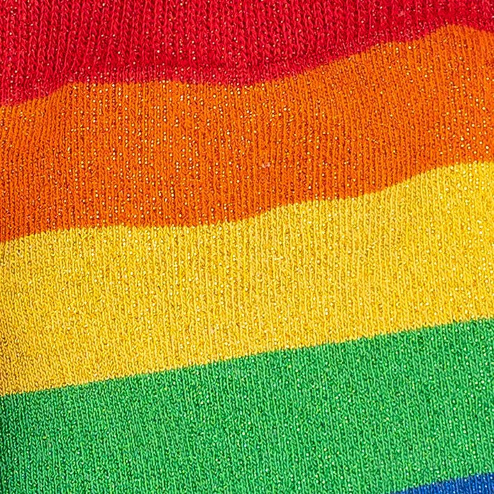 GLITTER RAINBOW STRIPE CREW SOCKS